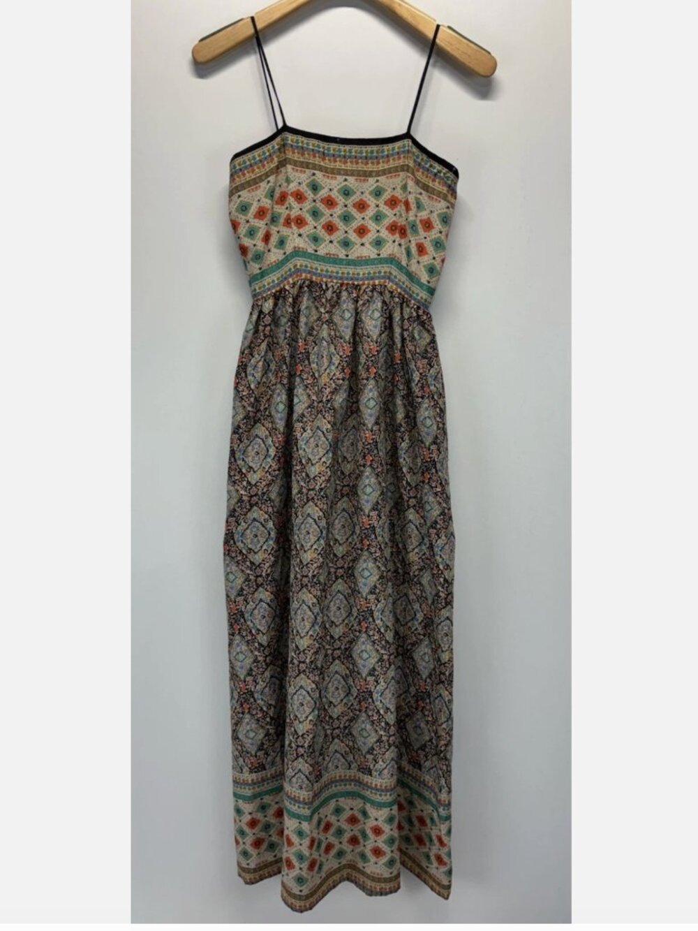 Vintage Kappi Maxi Dress Scarf 34” Bust with matching shawl with fringe